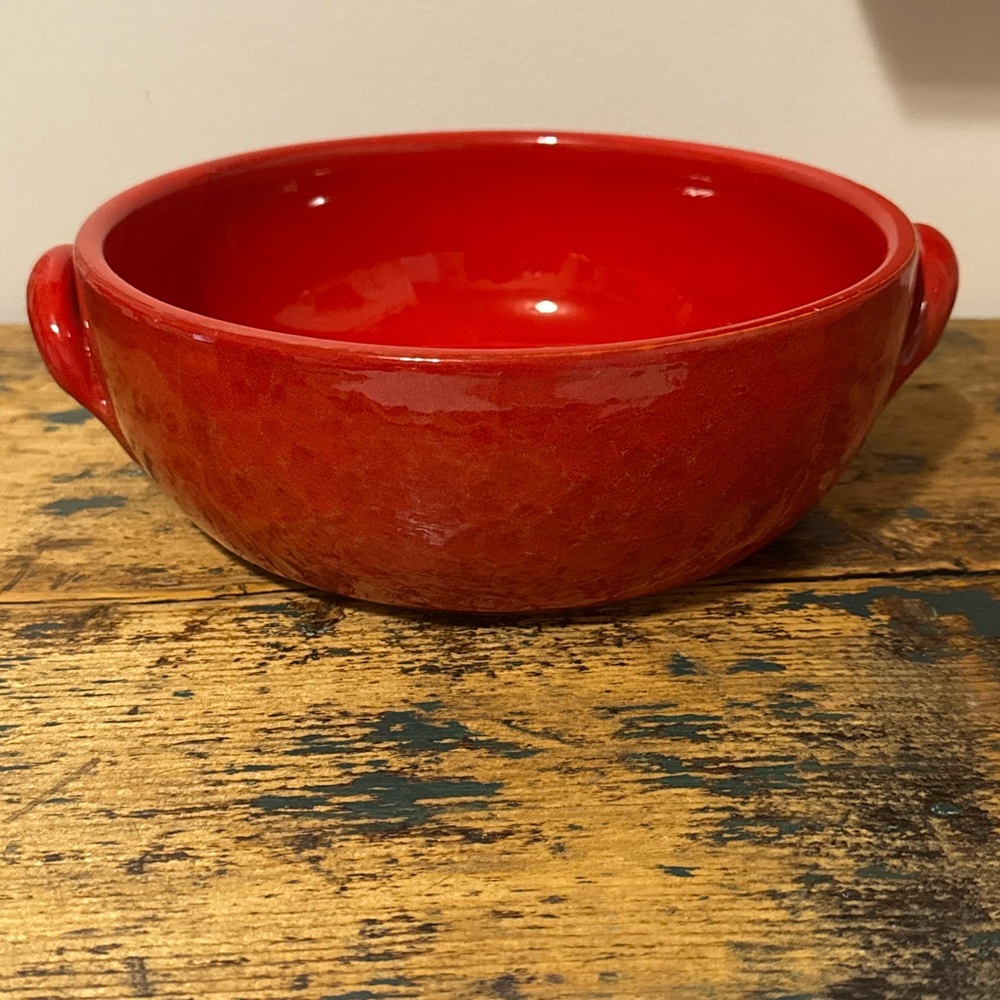 Vibrant Red Italian Ceramic Bowl